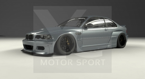 1998-2005 BMW E46 M3 Coupe GRD PD RB Style Wide Body Kit including Front Lip, Fender Flare Kit & Rear Wing