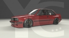 1984-1991 BMW E30 Coupe GRD PD RB Style Wide Body Kit including Front Lip, Fender Flare Kit, Side Skirts & Rear Wing