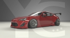 2012-2016 GT86 FT86 ZN6 FRS BRZ ZC6 GRD PD RB V1 Style Wide Body Kit incl. Front Lip, Fender Flare, Side Skirts, Rear Lip & Wing