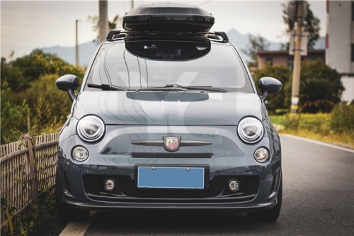 Portion Carbon Fiber 2007-2013 FIAT 500 ABH Style Body Kit Kit include Front Bumper Rear Bumper Roof Spoiler Middle Exhaust & Tail Pipe With Valve